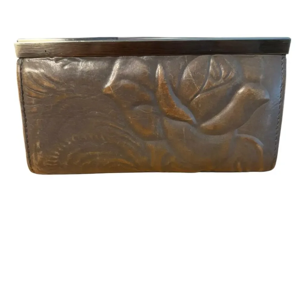 Patricia Nash Embossed Brown leather Wallet